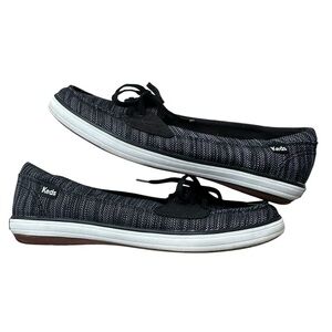 Keds Women's Comfort Black Boat Shoes Sneakers, 7.5